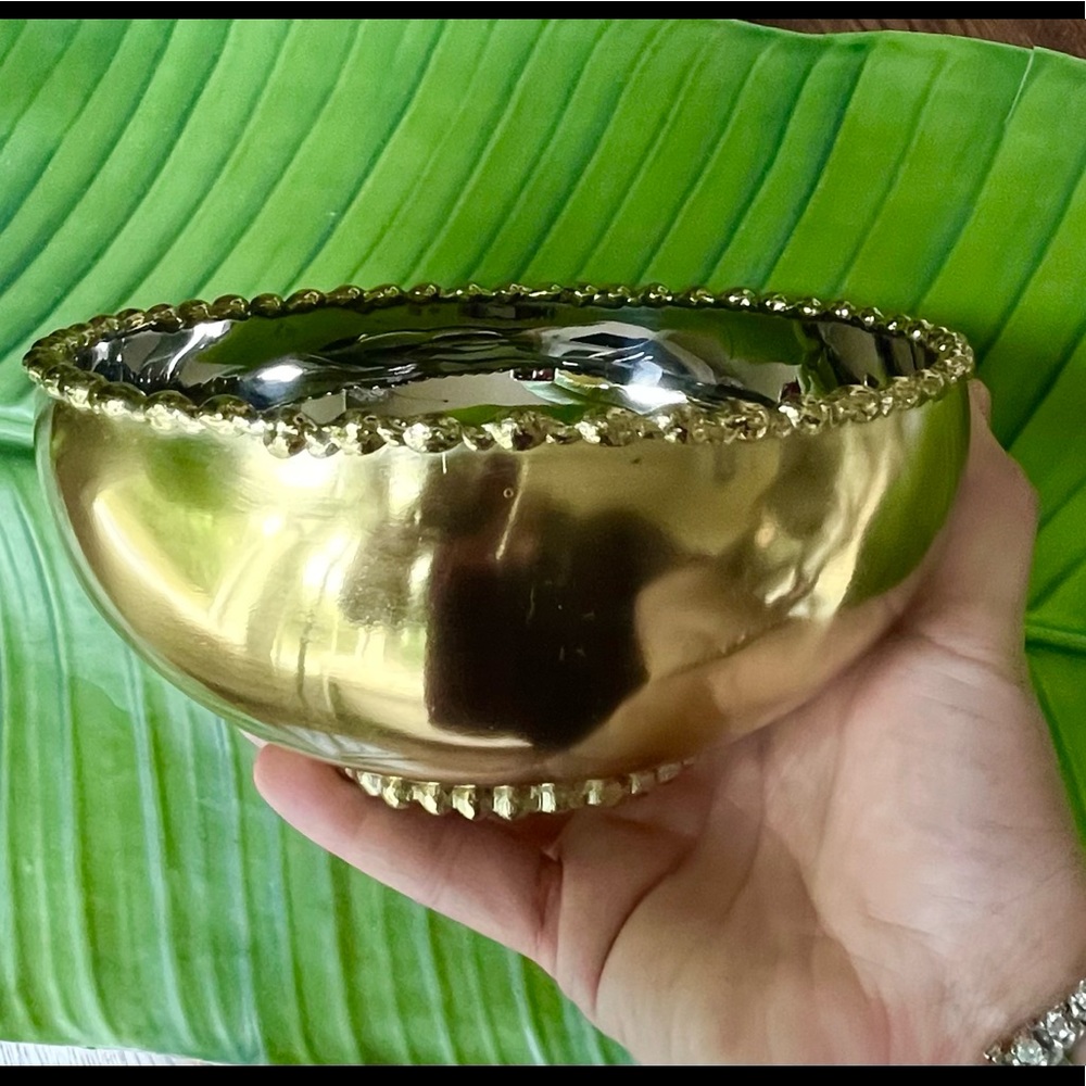 Michael Aram golden molten nut bowl new in box